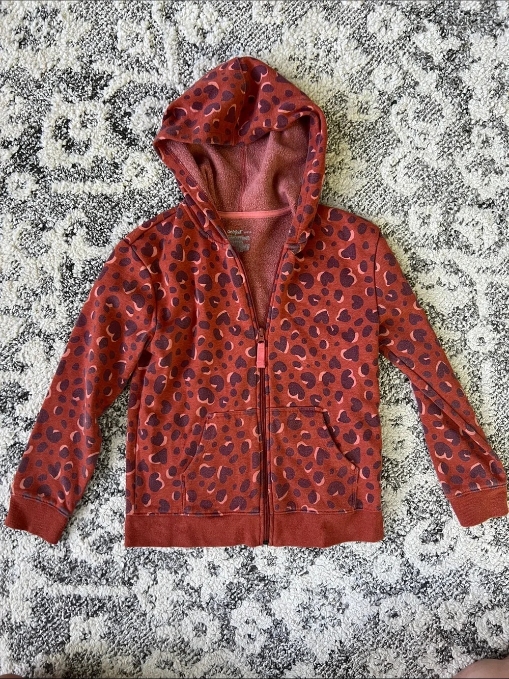 Carter's Set of Pink & Rust Red Hooded Zip Jackets